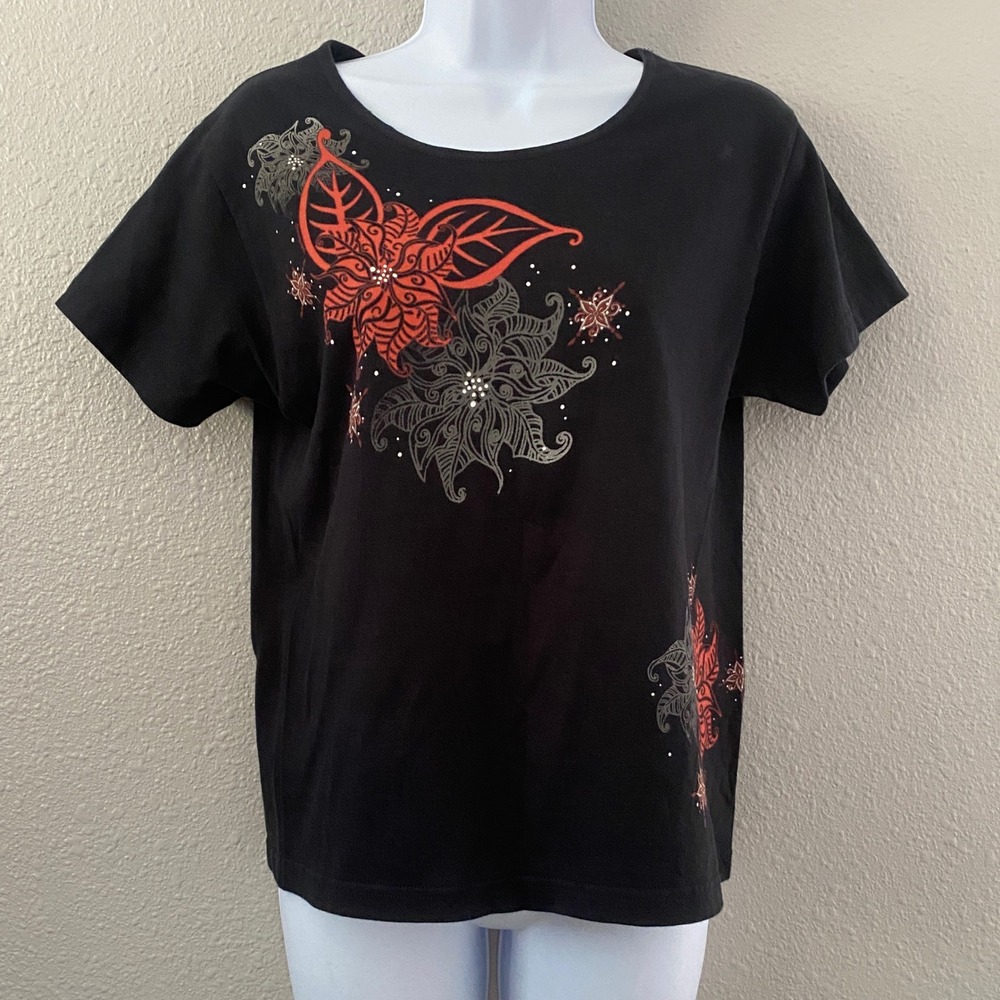 Vintage‎ Y2K Black T-Shirt S Fairy Grunge Gothic Summer Casual 2000s Graphic Tee